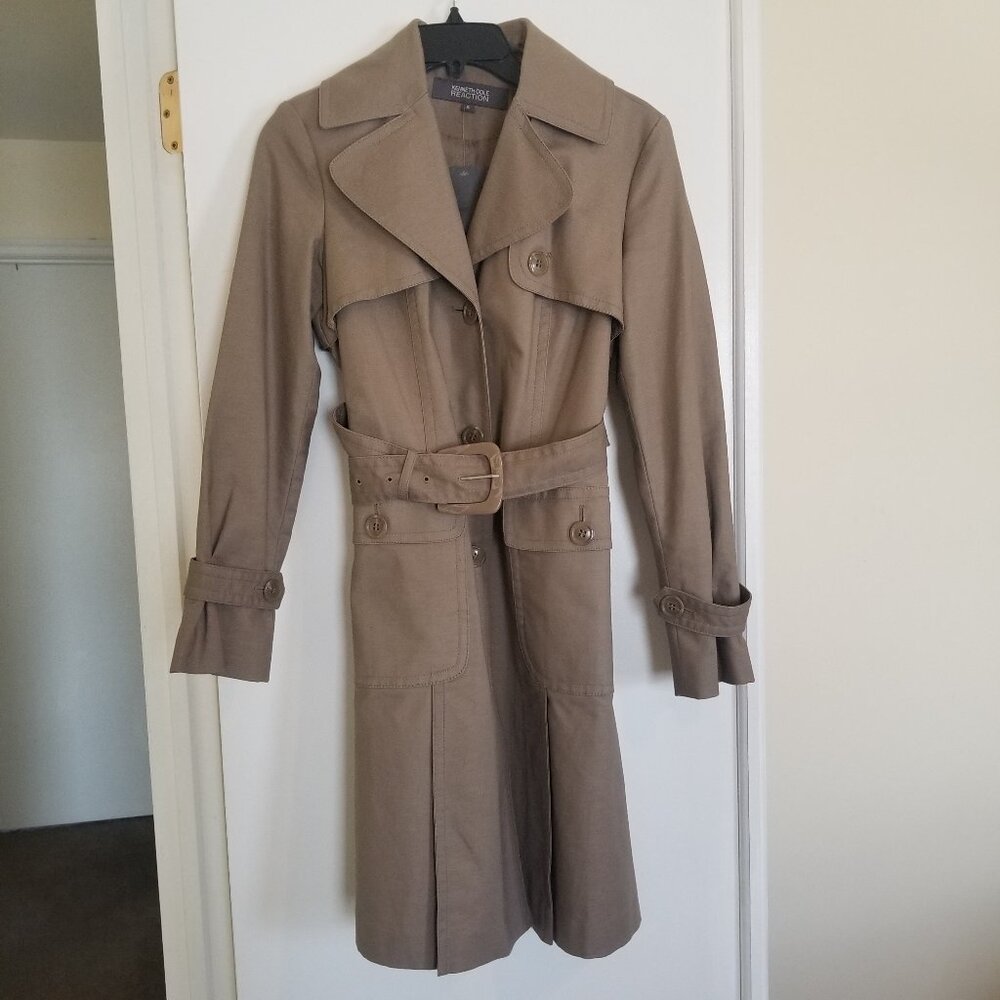 Kenneth Cole Reaction Khaki Trench Coat NWT size S